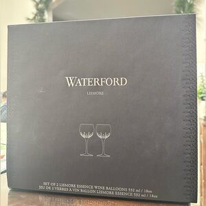 Waterford Lismore Crystal Set of 2 Essence Wine Balloons 18oz